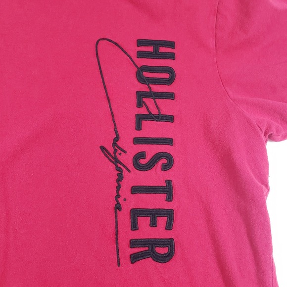 Hollister California Mens T-Shirt Red Short Sleeve Crew Neck Top - Picture 3 of 6